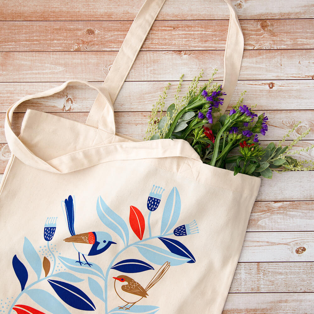 Vegan Tote Bag Peaceful Wrens PS I m Vegan