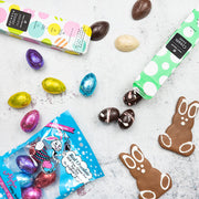 The vegan Easter eggs and vegan chocolates we include in our vegan Easter hamper