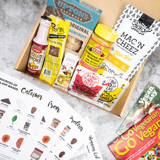 Vegan Starter Kit contents for Veganuary Australia - vegan snack box for help going vegan!